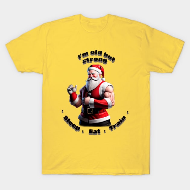 Santa Claus training in the gym T-Shirt by Quasars Moon